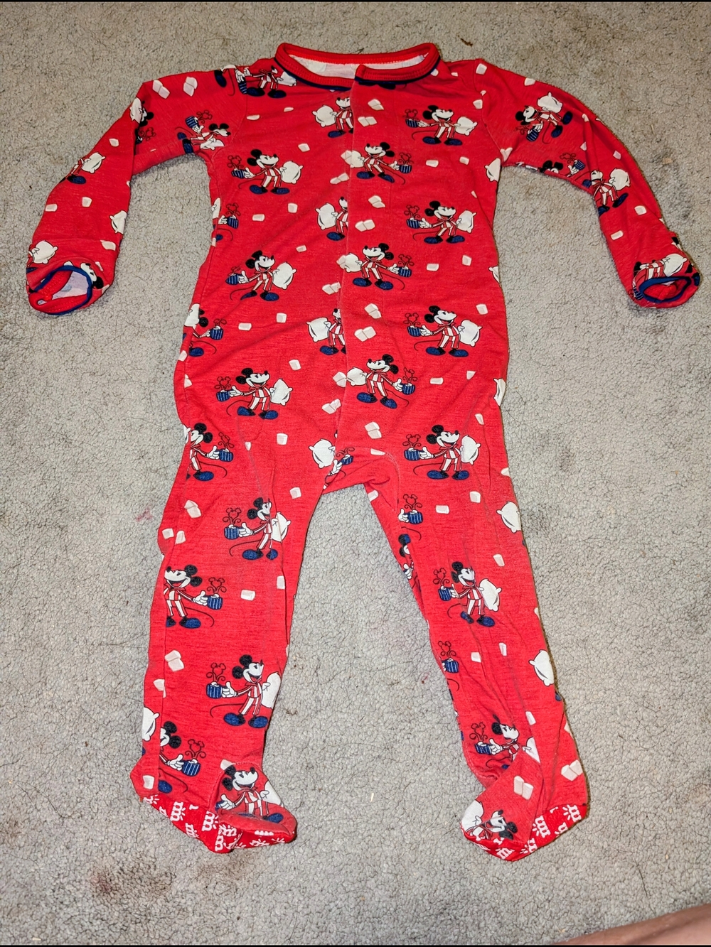 Magnetic Me Disney Mickey Mouse One-Piece Pajamas Footies! 6-9 Months